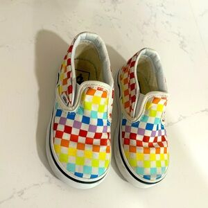 SOLD - Vans Shoes Toddler 8 Sneakers Classic Slip On Rainbow Checkered